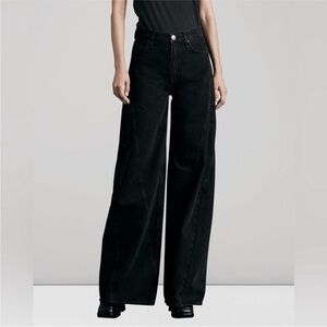 rag & bone Black Wide Leg Flare Jeans